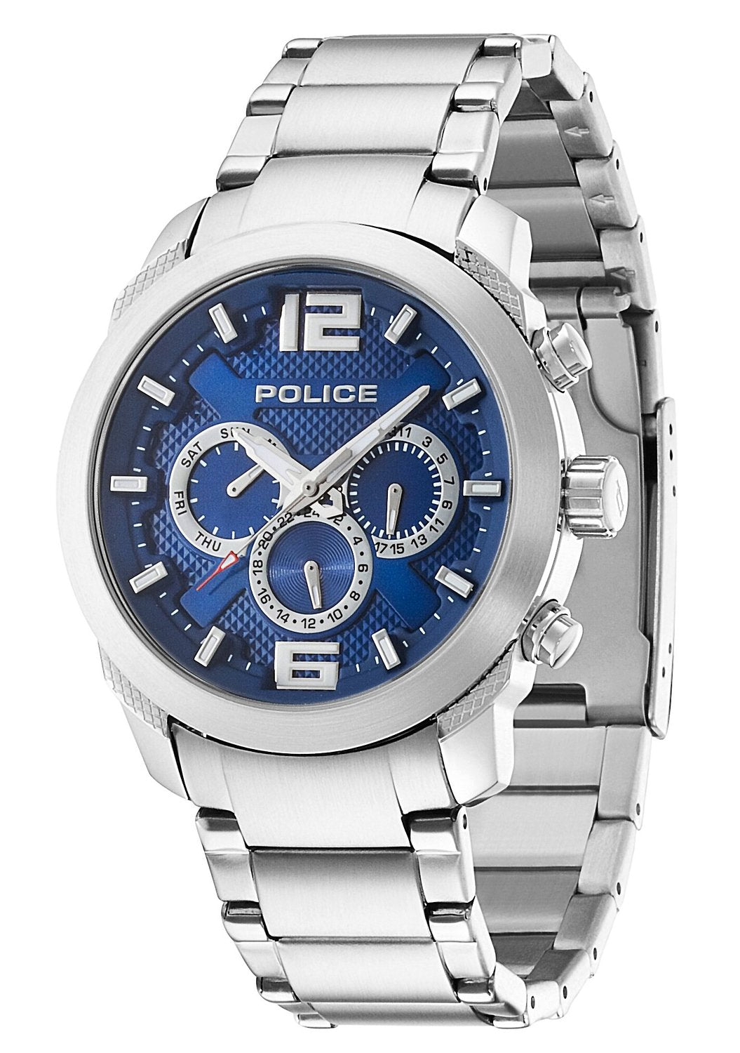 Police Men's Blue Dial Stainless Steel Bracelet Watch 13934JS/03M