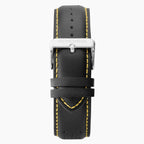 Sekonda Mens Chronograph Watch with Yellow Dial and Black Leather Strap 1395