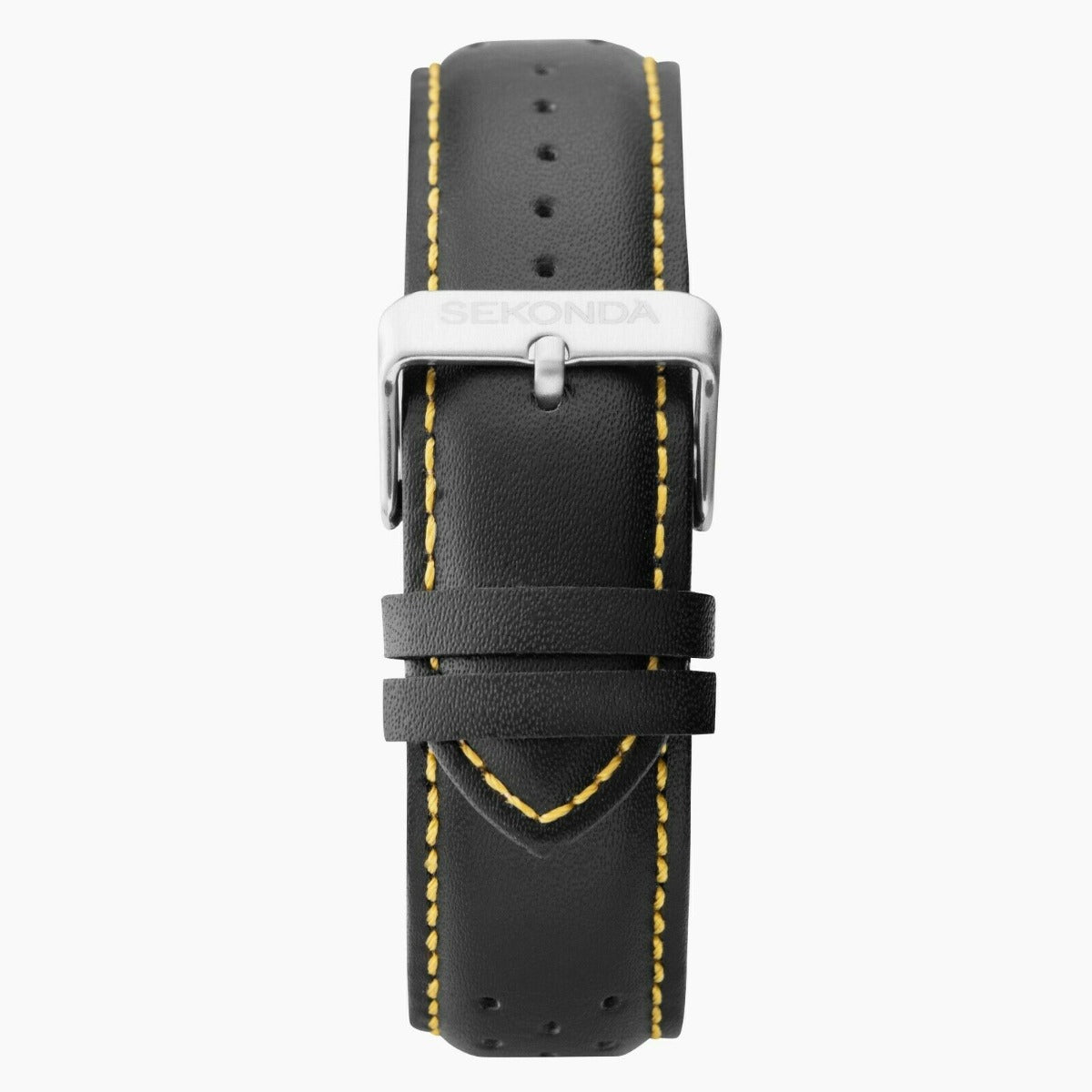 Sekonda Mens Chronograph Watch with Yellow Dial and Black Leather Strap 1395
