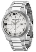 Police SNIPER men's quartz Watch with silver Dial analogue Display and silver stainless steel Bracelet 14386JS/04M