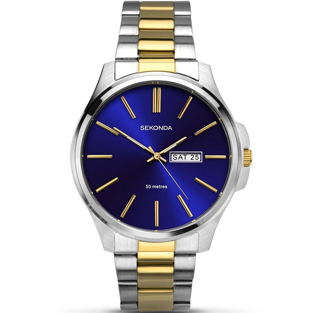 Sekonda Mens Blue Dial Stainless Steel Bracelet Watch 1440