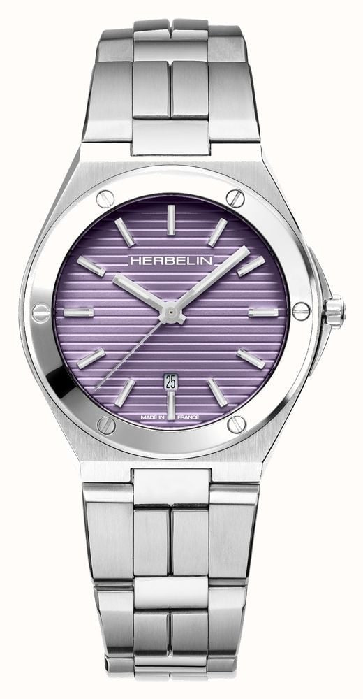 Herbelin Cap Camarat Ladies Watch with Purple Dial and Silver Bracelet 14545B111