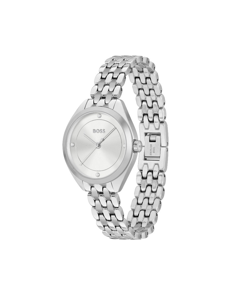 Boss Mae Ladies Watch with Silver Dial and Silver Strap 1502722