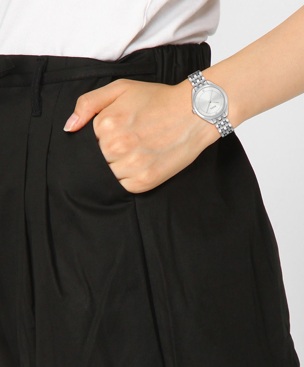 Boss Mae Ladies Watch with Silver Dial and Silver Strap 1502722