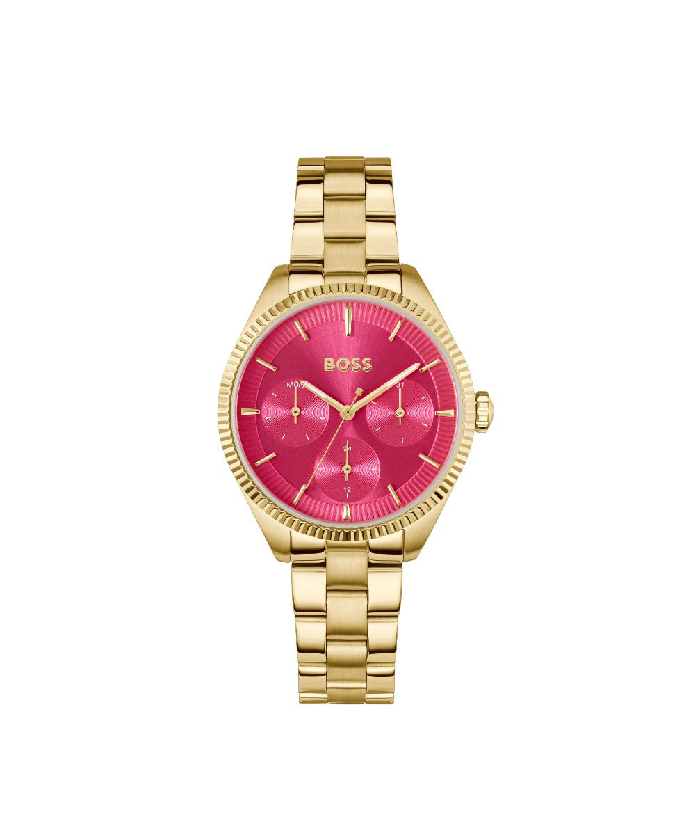 Boss Sage Sport Ladies Watch with Pink Dial and Gold Strap 1502805