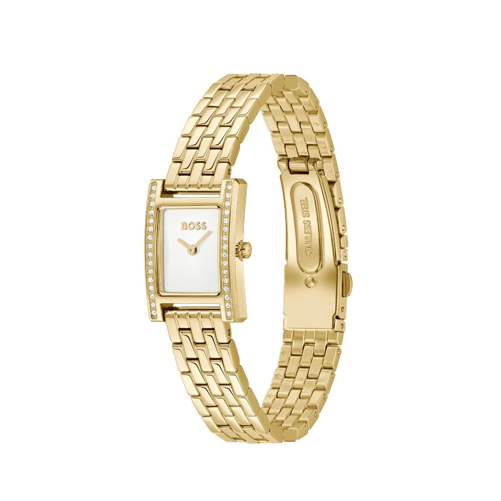Boss Lucy Precious Ladies Watch with White Dial and Gold Strap 1502815