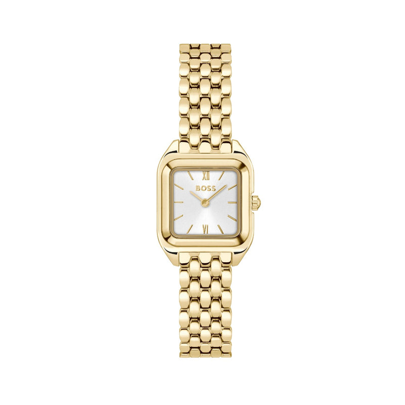 Boss Mae Petite Ladies Watch with Silver Dial and Gold Strap 1502823