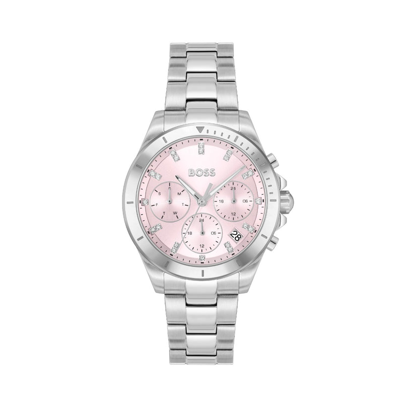 Boss Alley Ladies Watch with Pink Dial and Silver Strap 1502825