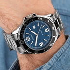 Sekonda Men's Sports Watch with Blue Dial and Silver Bracelet 1512