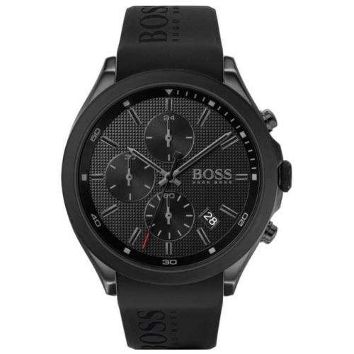 BOSS Mens Watch with Black Dial and Black Silicone Strap 1513720