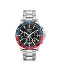 Boss Troper Mens Watch with Black Dial and Silver Strap 1514108
