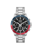 Boss Troper Mens Watch with Black Dial and Silver Strap 1514108