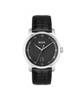 Boss Principle Mens Watch with Black Dial and Black Leather Strap 1514122