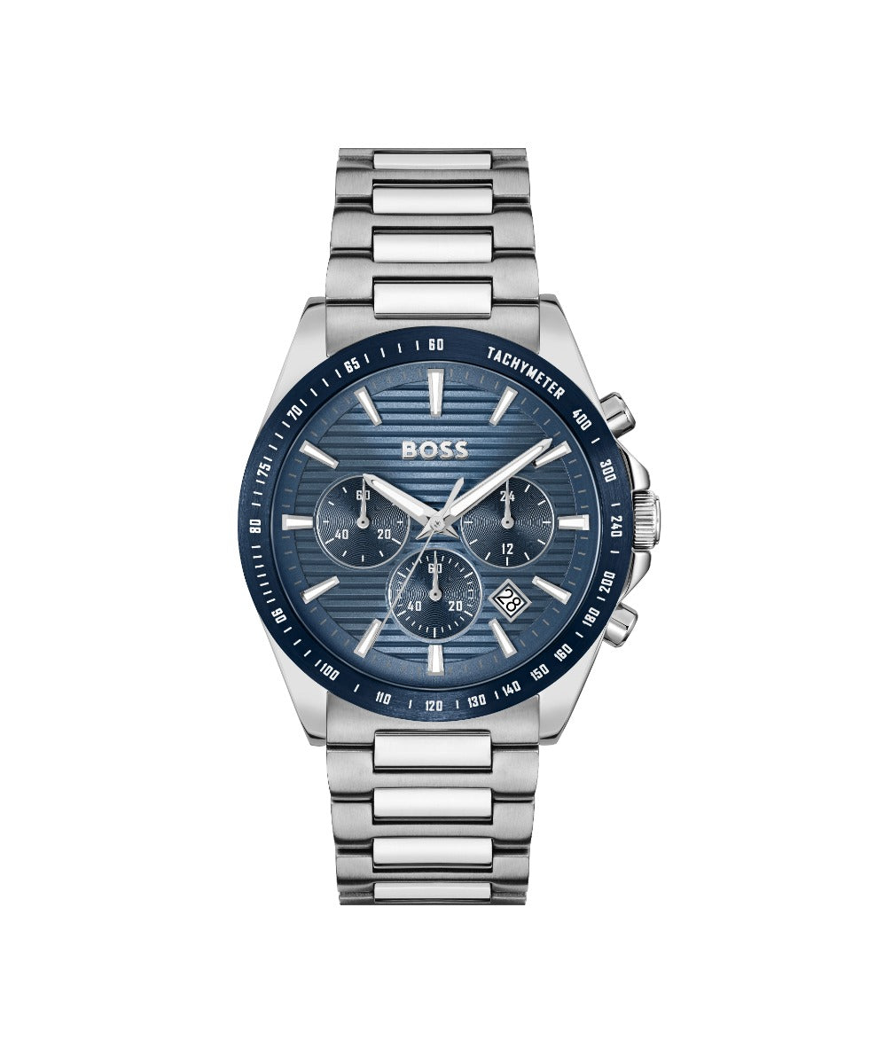 Boss Strike Chrono Mens Watch with Blue Dial and Silver Strap 1514240
