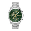 Boss Grand Prix 44 Mens Watch with Green Dial and Silver Strap 1514266
