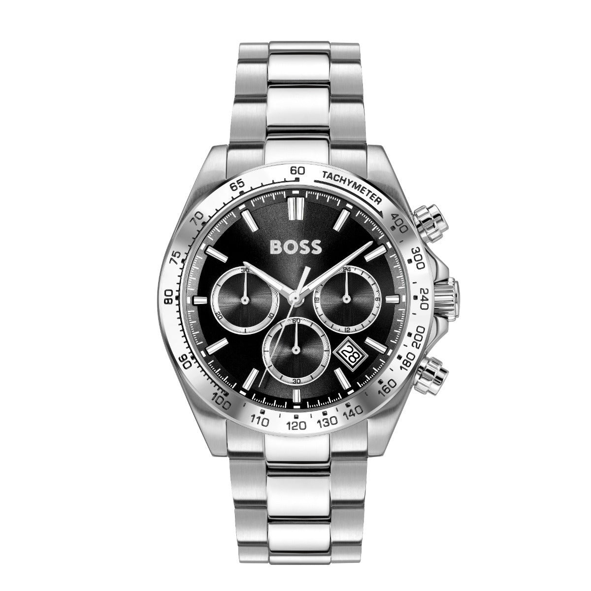 Boss Hero 2.0 Mens Watch with Black Dial and Silver Strap 1514267