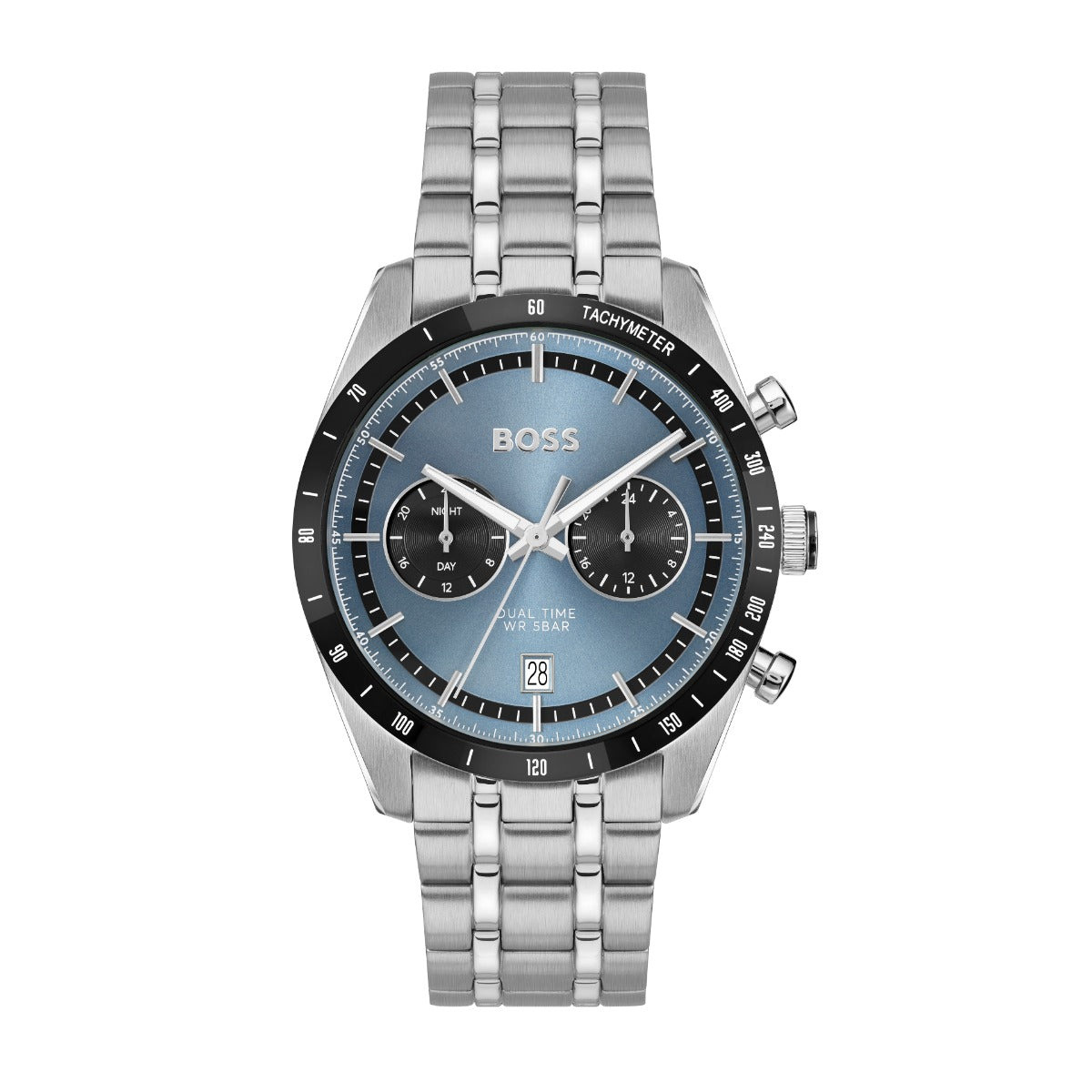 Boss Tourmaster Mens Watch with Blue Dial and Silver Strap 1514286