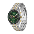 Boss Tourmaster Mens Watch with Green Dial and Two Tone Strap 1514287
