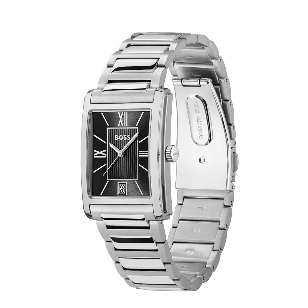 Boss Principle Dress Mens Watch with Black Dial and Silver Strap 1514297