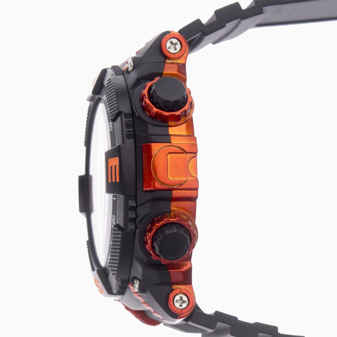Sekonda Mens Digital Watch with Black Plastic Strap and Orange Accents 1527