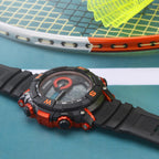 Sekonda Mens Digital Watch with Black Plastic Strap and Orange Accents 1527