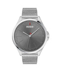 Hugo Mens Watch with Grey Dial and Silver Strap 1530135