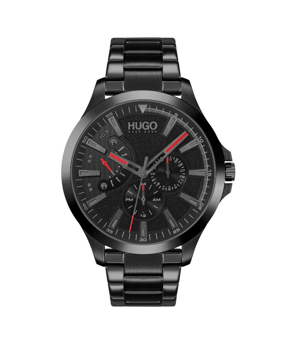 Hugo Mens Watch with Black Dial and Black Bracelet 1530175