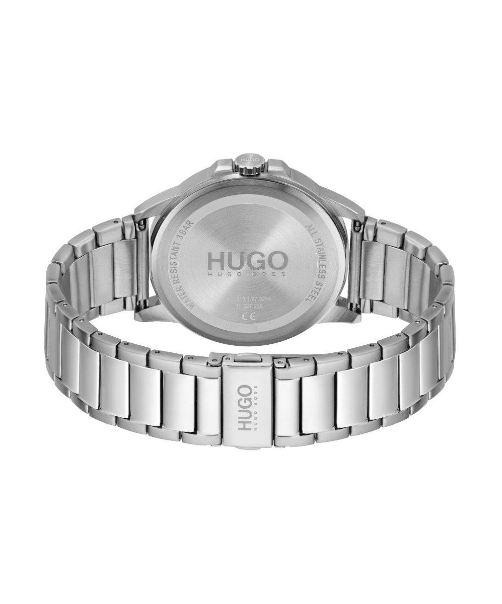 Hugo Mens Watch with Blue Dial and Silver Strap 1530186