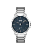 Hugo Mens Watch with Blue Dial and Silver Strap 1530186