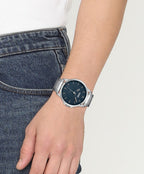 Hugo Mens Watch with Blue Dial and Silver Strap 1530186