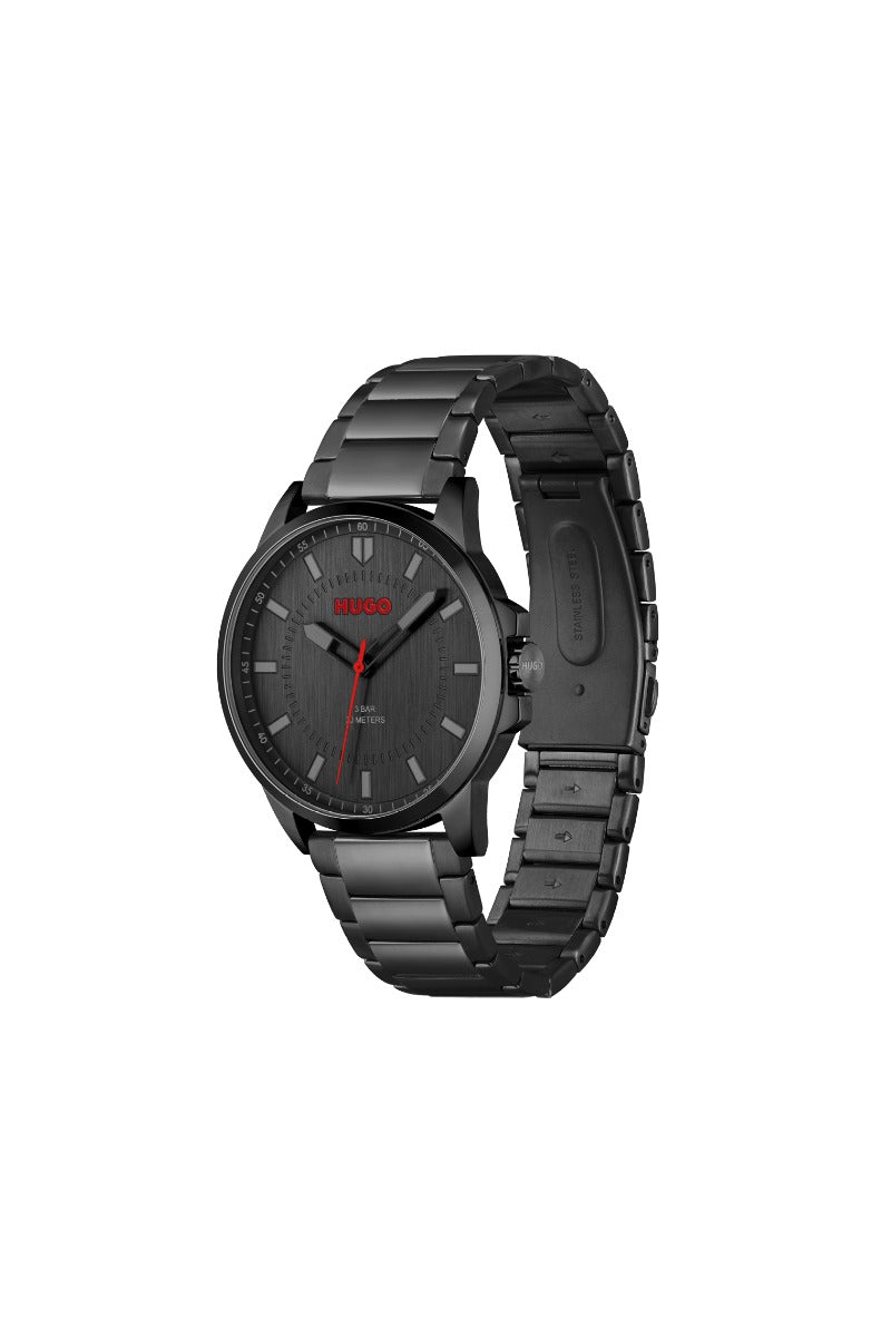 Hugo Mens Watch with Black Dial and Black Strap 1530187