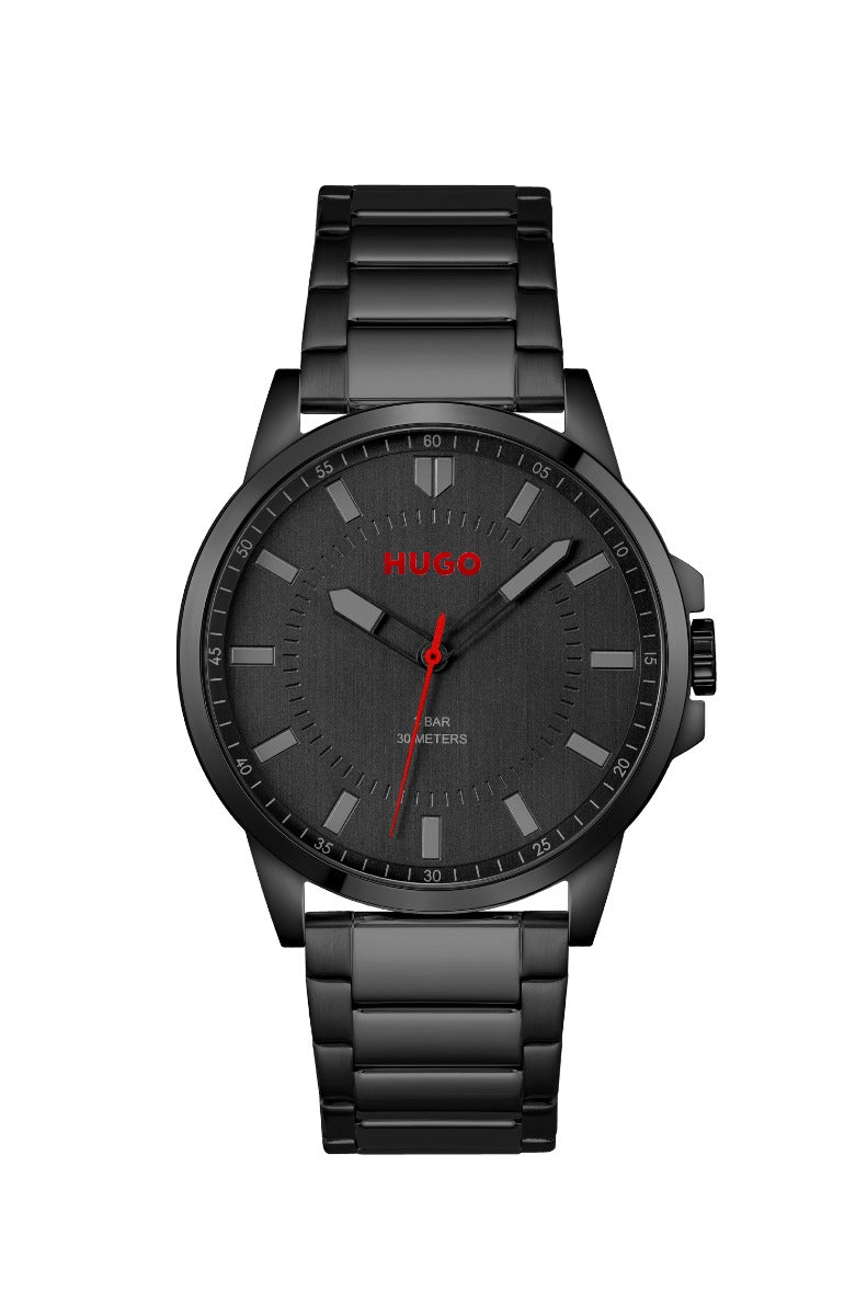 Hugo Mens Watch with Black Dial and Black Strap 1530187