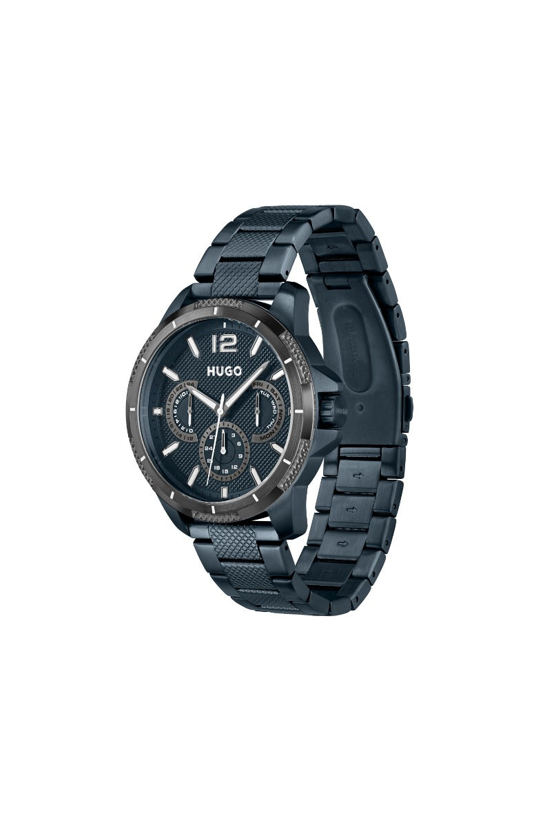 Hugo Mens Watch with Blue Dial and Blue Bracelet 1530194