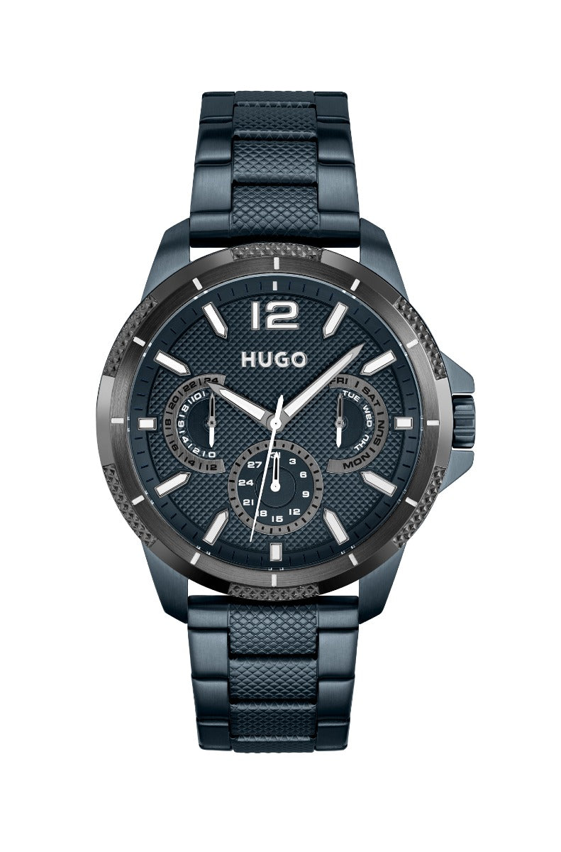 Hugo Mens Watch with Blue Dial and Blue Bracelet 1530194