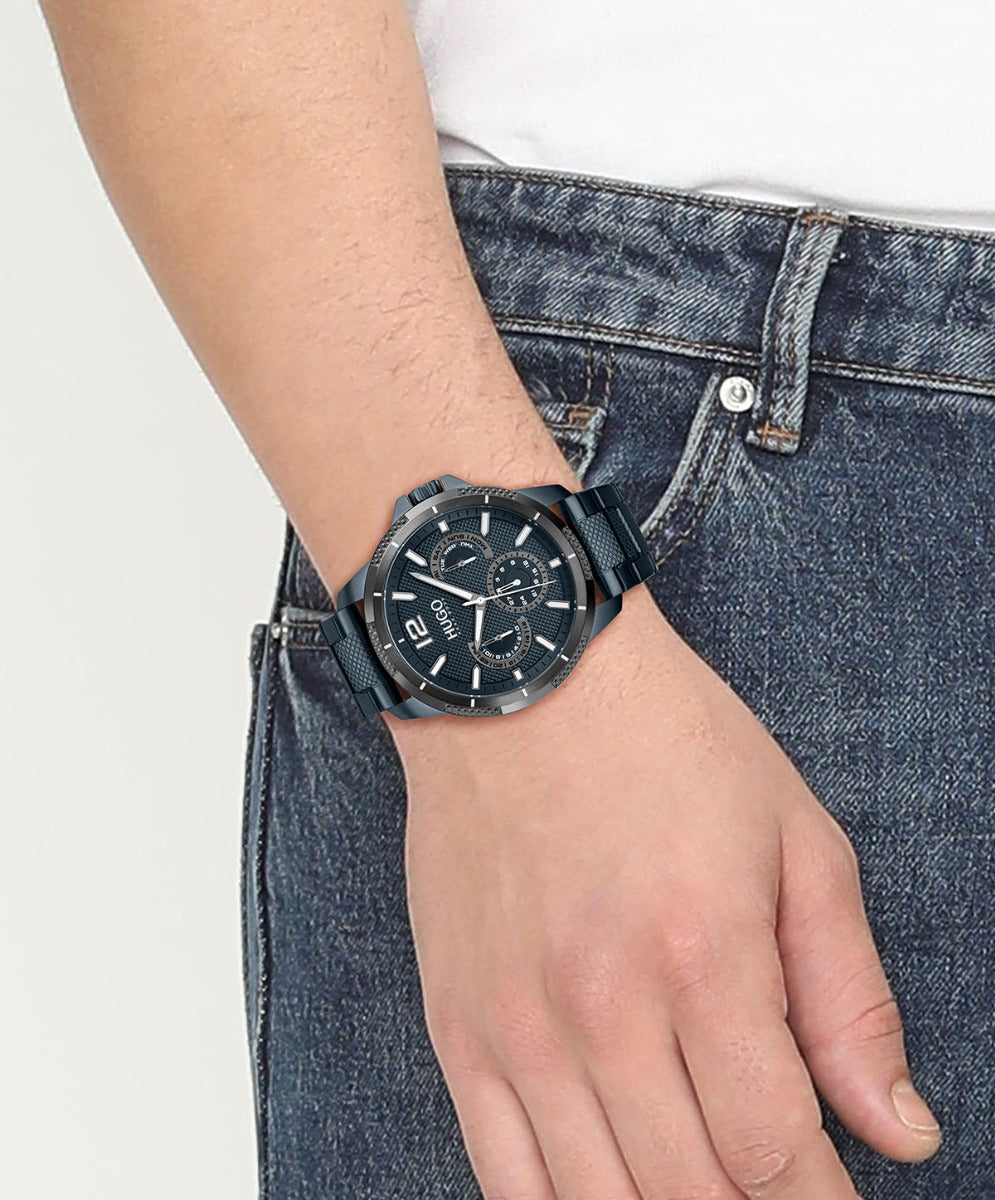 Hugo Mens Watch with Blue Dial and Blue Bracelet 1530194