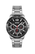 Hugo Mens Watch with Black Dial and Silver Bracelet 1530195
