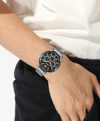 Hugo Mens Watch with Black Dial and Silver Bracelet 1530195