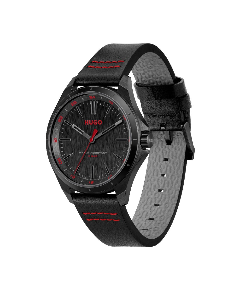HUGO Mens Watch with Black Dial and Black Strap 1530321