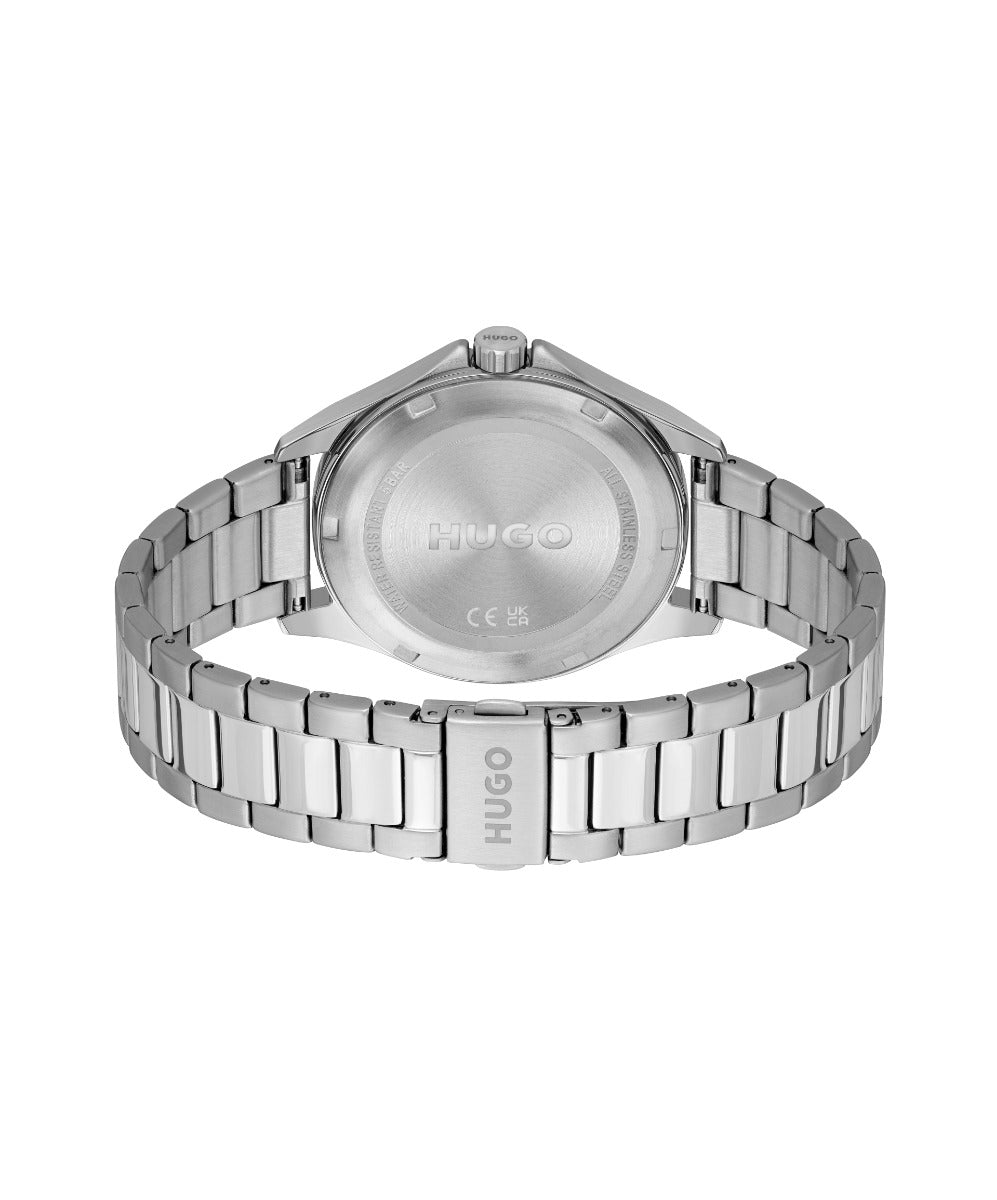 HUGO Mens Watch with Black Dial and Silver Bracelet 1530323