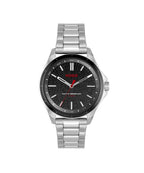 HUGO Mens Watch with Black Dial and Silver Bracelet 1530323