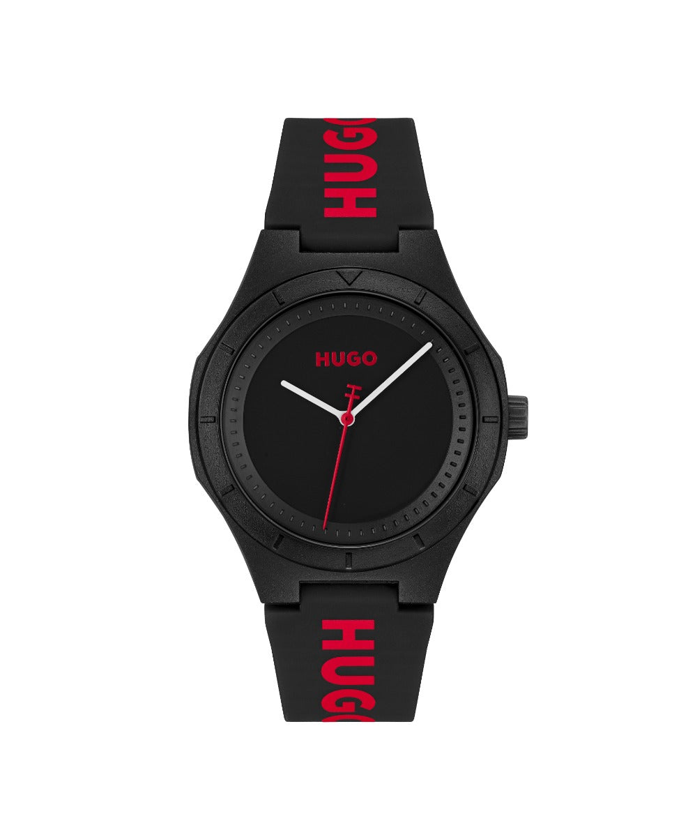 Hugo Mens Watch with Black Dial and Black Strap 1530343