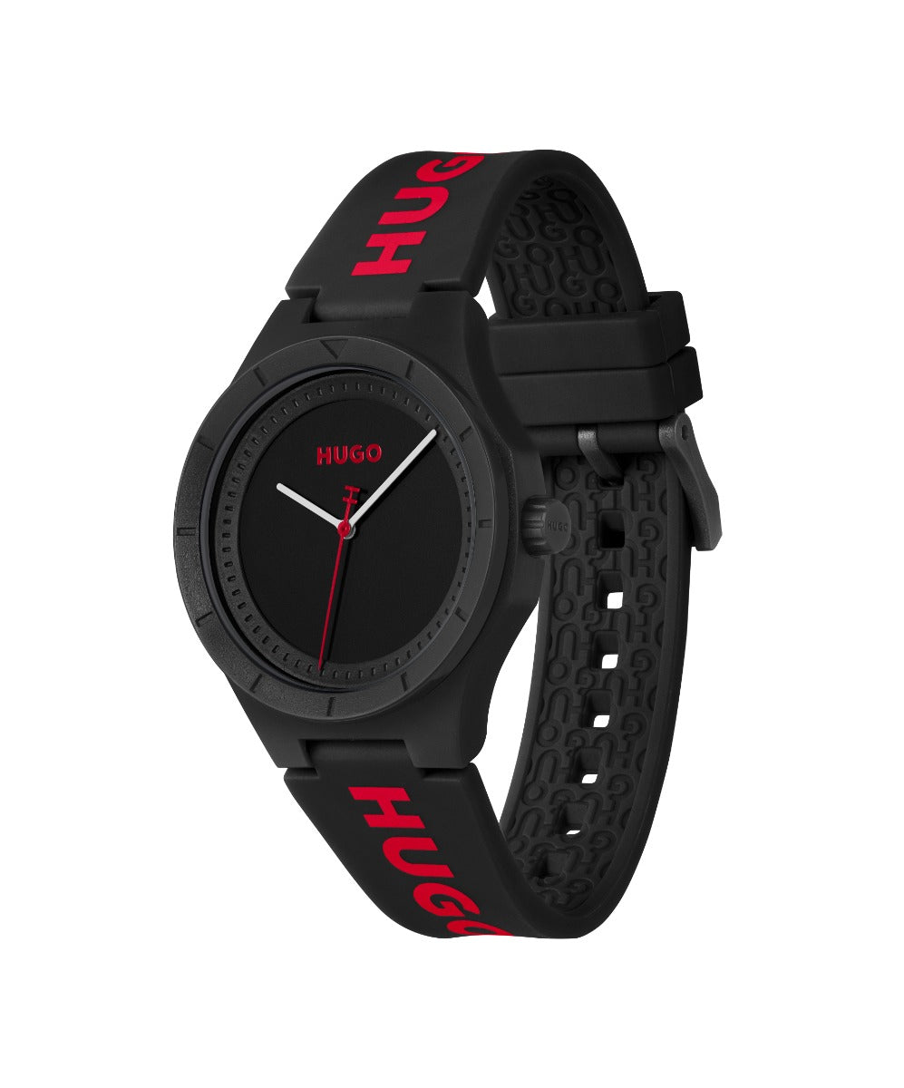 Hugo Mens Watch with Black Dial and Black Strap 1530343