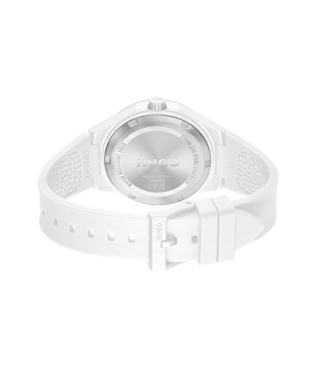 Hugo Mens Watch with White Dial and White Strap 1530345