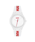 Hugo Mens Watch with White Dial and White Strap 1530345