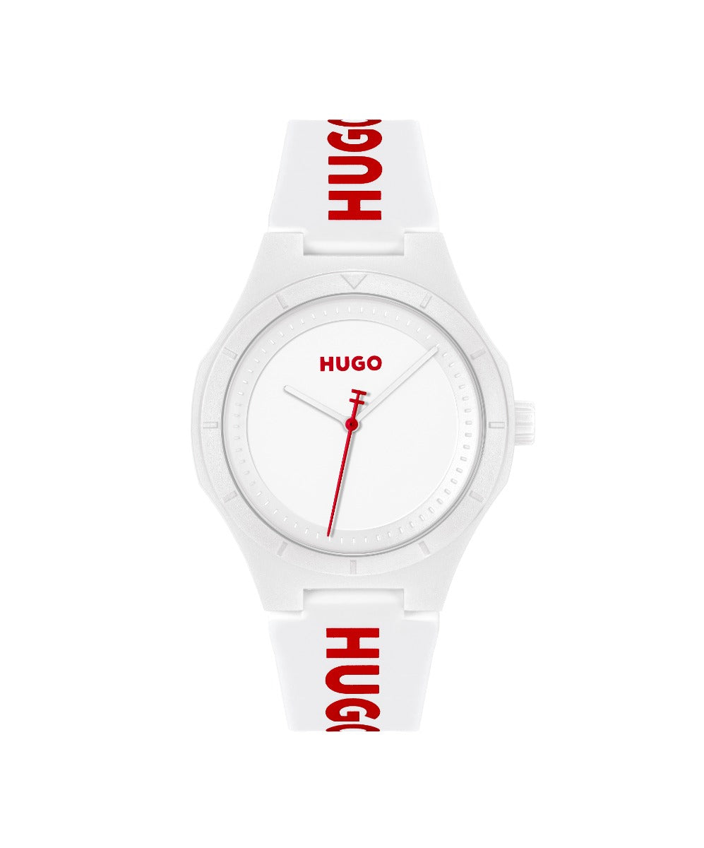 Hugo Mens Watch with White Dial and White Strap 1530345