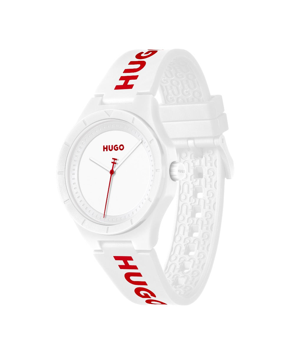 Hugo Mens Watch with White Dial and White Strap 1530345