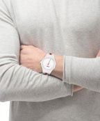 Hugo Mens Watch with White Dial and White Strap 1530345