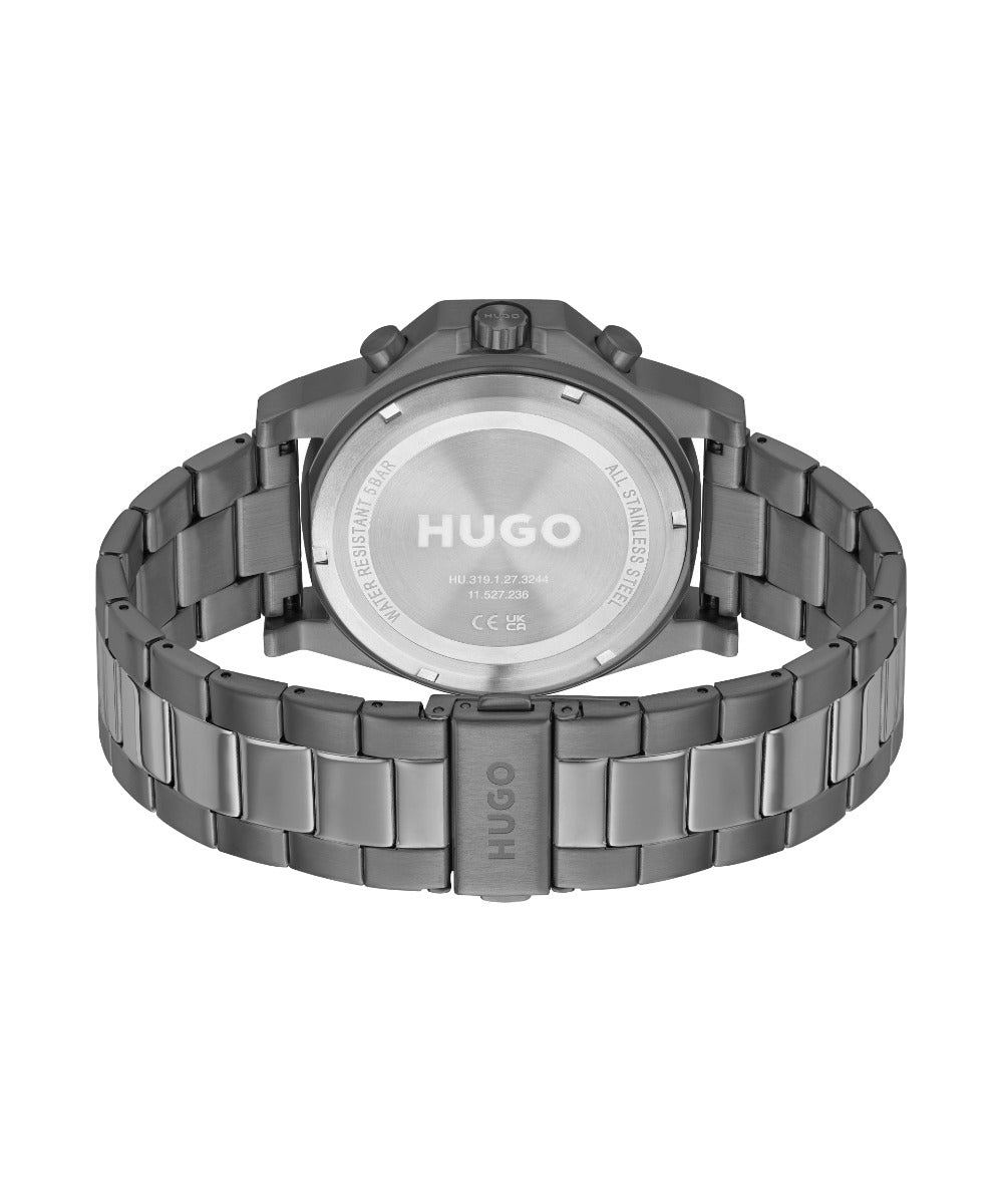 Hugo #Brave Mens Watch with Blue Dial and Grey Bracelet 1530350