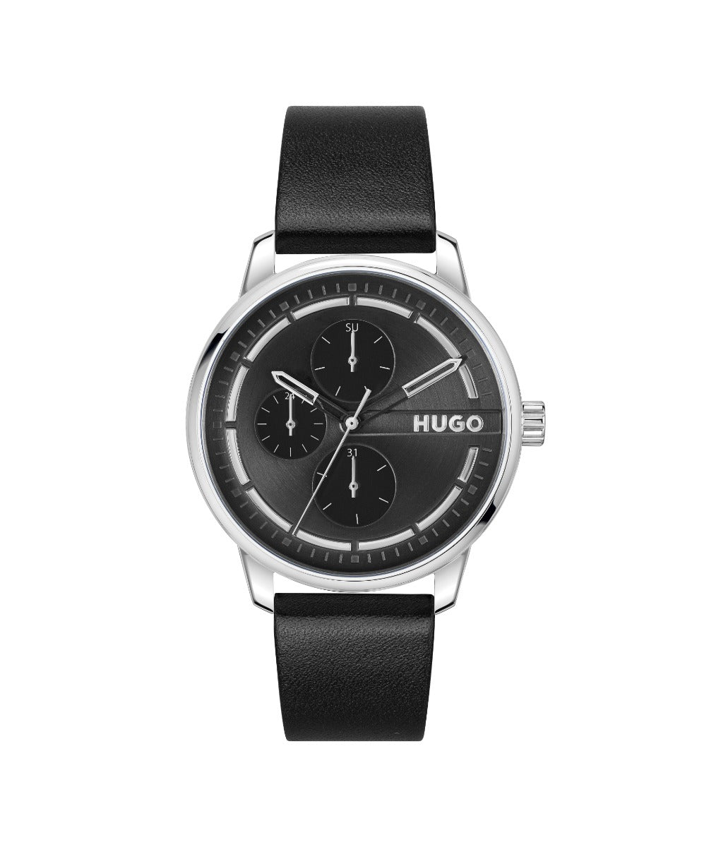 HUGO Mens Watch with Black Dial and Black Strap 1530366