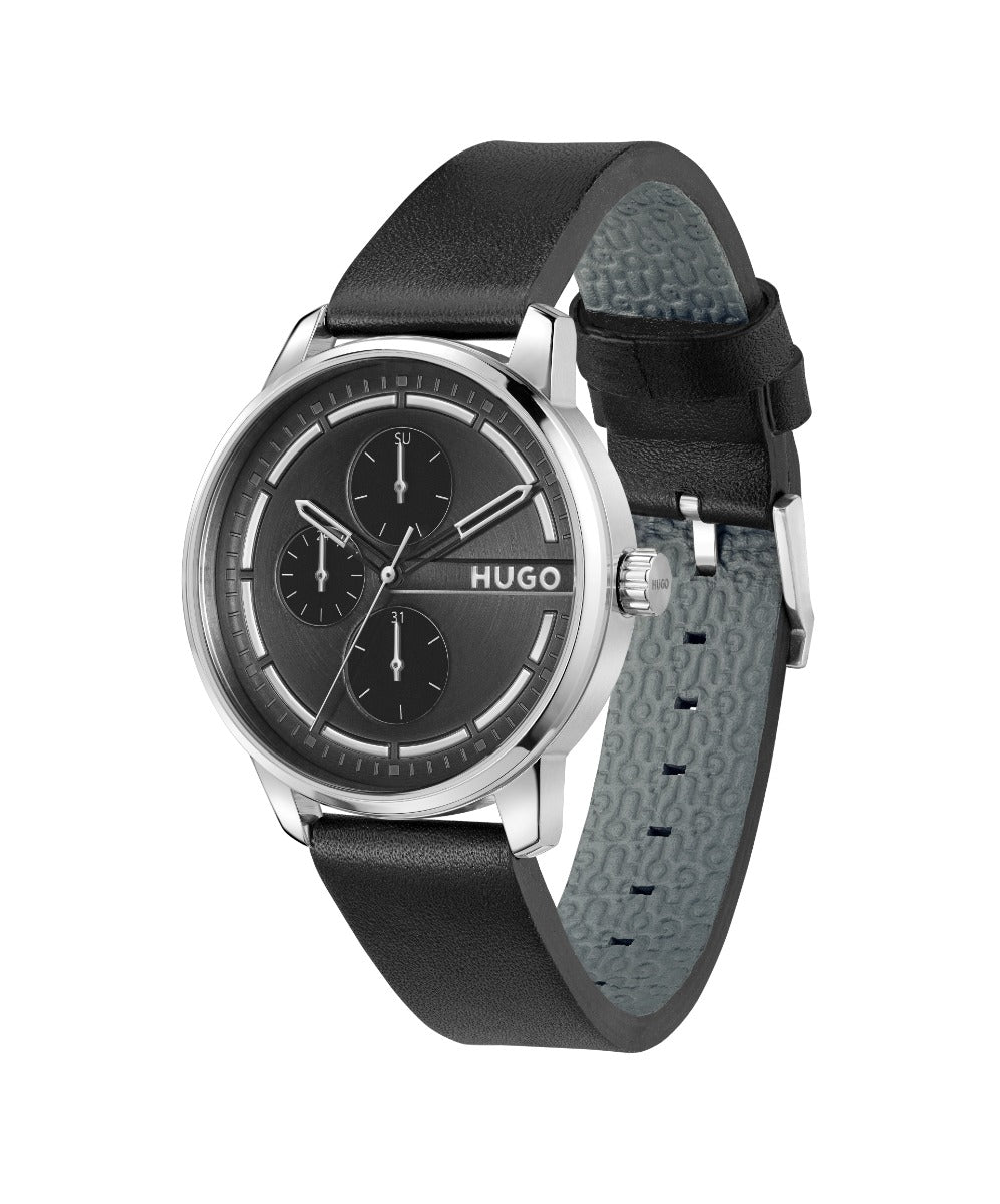 HUGO Mens Watch with Black Dial and Black Strap 1530366